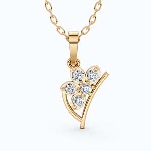 จี้เพชรทรงดอกไม้ 14K โรสโกลด์ ประดับเพชรเพาะเลี้ยงในห้องปฏิบัติการ รับรองโดย IGI สร้อยคอจี้รูปดอกไม้ ดีไซน์หรูหรา ของขวัญเครื่องประดับชั้นดีสำหรับงานปาร์ตี้ - Product Image 5
