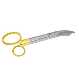 Ciseaux chirurgicaux Lister pour bandages, avec manche jaune, lame en acier inoxydable, 24 cm, pour usage médical en salle d'opération - Product Image 1