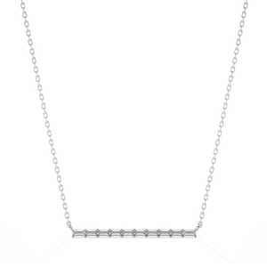 Collar de Barra con Diamante Cultivado en Laboratorio Certificado por IGI de 0.40 CTW, Oro Amarillo de 10K con Baño de Rodio, Minimalista, Elegante y Moderno para Mujer - Product Image 5