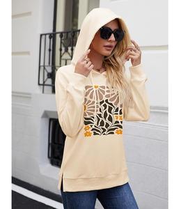 Sudadera con capucha de invierno para mujer, 100% algodón, manga larga, cuello caído, estampada, cómoda, de Bangladesh, la más vendida. - Product Image 3