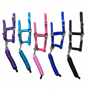Hot Sale Horse <b>Halter</b> With Lead Rope High Quality Equestrian Equine Equipment Tack Wholesale Heavy Duty Horse Lead Rope - Product Image 1