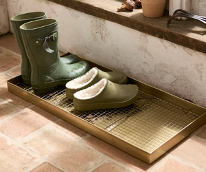 ACUBE INDUSTRIES ACI25-332 Plateau à chaussures rond en aluminium avec design en grille pour table, style Art Déco, finition durable pour l'extérieur - Product Image 1