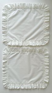 Ensemble de sets de table en coton rose à volants, élégants pour la table à manger, décoration de maison de style campagnard, fabricant OEM, vente en gros - Product Image 4