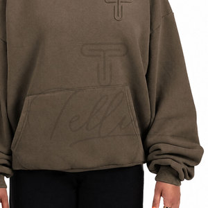 Sweat-shirts surdimensionnés personnalisés avec logo pour femmes, style streetwear de haute qualité, couleur unie, confortables et décontractés - Product Image 6
