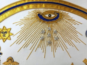 Tablier de Maître Maçon Maçonnique Premium George Washington, Regalia de Franc-Maçonnerie pour Loge Bleue, Broderie Personnalisée, Fournisseurs d'Usine en Gros - Product Image 6