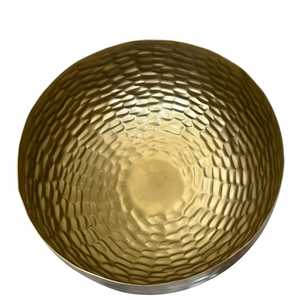 Maceta Moderna de Metal Forjado a Mano con Patrón Circular, Electrochapada, Duradera, de Gran Capacidad, para Escritorio/Mesa - Product Image 4