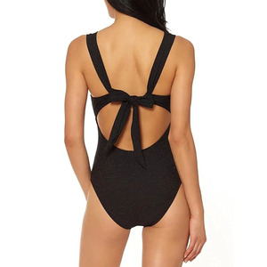 Nouvelles tenues de bain, 10 pièces MOQ, couleur unie personnalisée, maillot de bain une pièce sexy avec logo personnalisé pour femmes, anti-UV, SpandexPolyester - Product Image 2