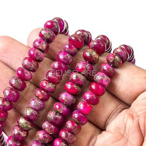 Cuentas redondas de turquesa rosa cobre AAA, cuentas de turquesa Mohave rosa intenso de 8-10 mm para la fabricación de joyas, venta al por mayor. - Product Image 6