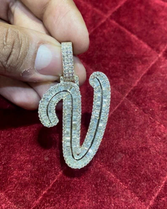 Moissanite Letter Pendant Iced Out <b>Initial</b> Jewelry Luxury Gold Statement <b>Necklace</b> Custom Hip Hop Gift - Product Image 6