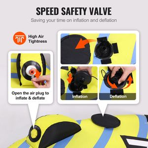Tubo Gonfiabile Trainabile in PVC e Vinile per 1-3 Persone, Capacità 510 Libbre, con Pinne Paraurti per Sport Acquatici - Product Image 4
