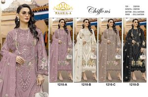 ชุดชีฟองปากีสถานพร้อมงานปักเลื่อมและมุก  ชุดออกงานดีไซเนอร์สำหรับงานแต่งงานและงานเทศกาล - Product Image 5