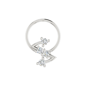 เครื่องประดับเจาะสีทอง14K 0.07ct หมุดจมูกเพชรธรรมชาติแวววาวดีไซน์ประกายน้ำตก - Product Image 3