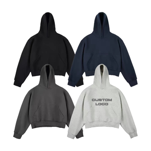 Men's 100% Cotton Hoodies Sweatshirts Heavy Weight <b>Thick</b> <b>Fleece</b> Oversized Solid Pattern Knitted Weaving Custom - Product Image 6