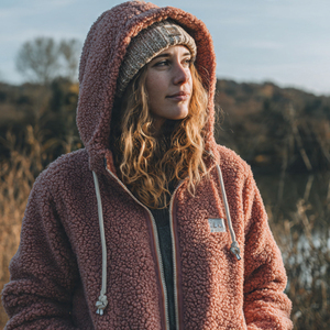 เสื้อแจ็คเก็ตเชอร์ปาผู้หญิงแบบมีซิป มีกระเป๋า เสื้อแจ็คเก็ตเชอร์ปาบุขนสำหรับฤดูหนาวแบบซิปเต็มตัว เสื้อแจ็คเก็ตเชอร์ปาผู้หญิงแบบมีฮู้ดและกระเป๋าหน้า - Product Image 4