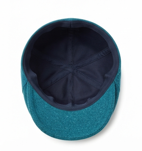 Autumn Winter Fashion Plaid Turquoise Ivy Hat <b>Flat</b> <b>Cap</b> Vintage Driving Hat High Quality Unisex Casual Travel <b>Cap</b> Custom Logo OEM - Product Image 2