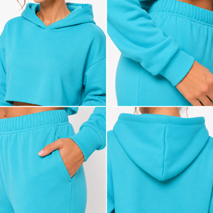 comfortable <b>woman</b> crop <b>hoodie</b> with stylish <b>cropped</b> design soft fabric lightweight feel ideal <b>for</b> everyday comfort and fashion - Product Image 5