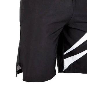 Shorts MMA pour hommes, noir et blanc, taille élastique, tissu respirant en polyester, coupe athlétique, vêtements d'arts martiaux mixtes, NOVERA INDUSTRIES - Product Image 3
