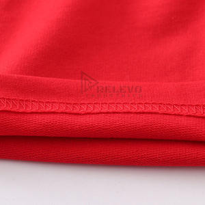 กางเกงขาสั้นลำลองผู้ชายสีแดงแบบสั่งทำพิเศษ เนื้อผ้าถักระบายอากาศได้ดี เป็นมิตรกับสิ่งแวดล้อม เอวยางยืด ผ้าฝ้ายฟลีซ 100% ความยาวระดับเข่า - Product Image 4