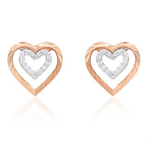 Pendientes de diseñador de oro rosa con diamantes naturales de primera calidad para mujer, tamaño regular, joyería fina de primera calidad, ligeros, a la moda, calidad de exportación - Product Image 3
