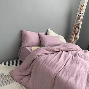 Parure de lit en lin à carreaux Gingham avec 1 housse de couette et 2 taies d'oreiller - Product Image 2