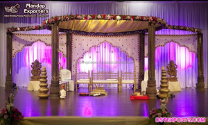 Decoración de Boda Estilo Manavarai de Sri Lanka, Mandap con Temática del Sur de la India, Impresionante Decoración de Mandap para Bodas en el Reino Unido - Product Image 2