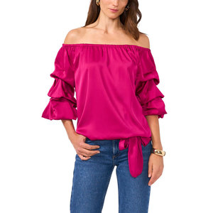 Camiseta de Lona Suave y Ecológica para Mujer, Estilo Casual con Hombros Descubiertos, Estampado Personalizado, Ropa de Moda Urbana - Product Image 1