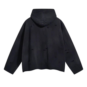 Sudadera con Capucha Glory Personalizada OEM, Estilo Vintage Desgastado, para Hombre, Talla Grande, Estilo Urbano, Sudadera Informal con Rasgaduras, Venta al Por Mayor - Product Image 6