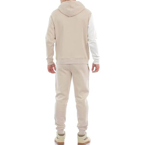 Men Color Blocking Hooded Tracksuit <b>Set</b> Full Sleeve Breathable Cotton Casual Autumn Wear Regular Fit With Side Pockets - Product Image 3