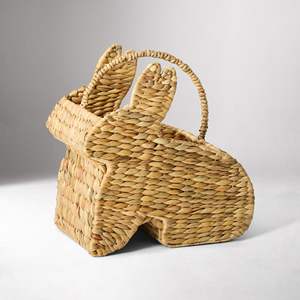 Sisu Handicraft Cute Joyful Rabbit Shape Natural Rattan Eco-Friendly <b>Easter</b> <b>Basket</b> <b>Gift</b> Decorative Toy Holder Handle - Product Image 2