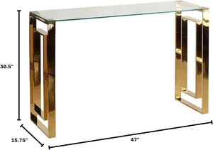 Mesa Consola de Diseño Antiguo Contemporáneo con Patas Elegantes, Superficie de Acero, Ecológica y Duradera, Fácil de Limpiar, para Sala de Estar o Dormitorio - Product Image 2