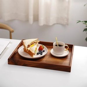 Bandeja Rectangular de Madera Premium para Servicio a la Habitación, Borde Elevado, Acabado Liso, para Servir Comida, Bebidas y Desayuno - Product Image 6