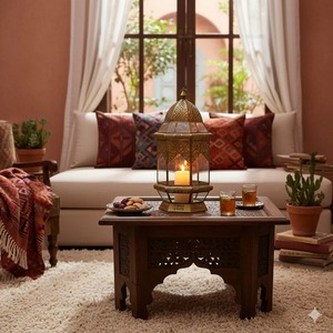 Decorative Antique Style Geometric Brass Lantern Candle Holder Home Decoration Durable Metal Lantern - Product Image 2