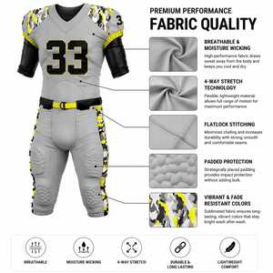 Custom American Football Team Uniform Jersey Pants Set 100% Polyester Breathable Sublimation Printing Durable Athletic Front - Product Image 5