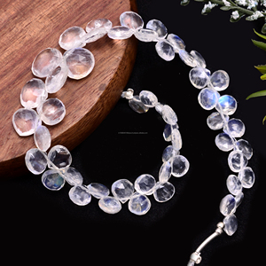 Piedra Lunar Arcoíris Blanca Natural Premium, Facetada en Forma de Corazón, Hilo de 8 Pulgadas, 5.5-10 mm, Suelta para Joyería, Certificada por Terceros - Product Image 3