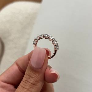 2.1 TCW Lab Grown Diamond <b>Ring</b> , U Shape Diamond Band , <b>Stacking</b> Diamond <b>Ring</b> , 7 Stone Lab Diamond <b>Ring</b>, Diamond Rose Gold - Product Image 4