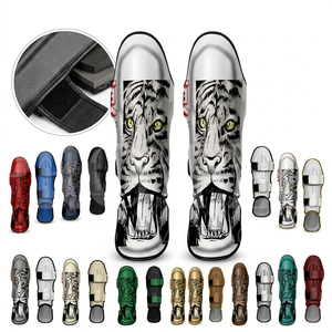 Protège-tibias professionnels robustes pour Muay Thai, Kick Boxing, MMA, arts martiaux, entraînement complet, protection intégrale pour hommes - Product Image 1