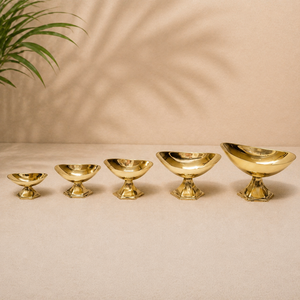 Luxury Brass Boat-Shaped Geometric Pattern Handcrafted Multi-Piece Serving Bowl Set for Home Hotel Restaurant <b>Table</b> <b>Decor</b> - Product Image 1