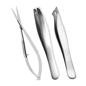 <b>Top</b> Quality Tweezers Set Slant Pointed Stainless Steel Eyebrow Plucking Tweezer Scissors Set - Product Image 6
