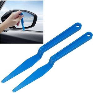 2 herramientas para tintado de ventanas de coche, espátula flexible de vinilo con mango largo, espátula de plástico para juntas, raspador de esquinas para películas de coche - Product Image 1