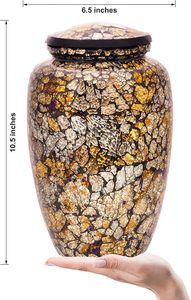 Luxury Mosaic Glass Cremation <b>Urn</b> with Lid for Human Ashes Decorative Memorial Keepsake Funeral Burial <b>Urn</b> Adult Ashes Storage - Product Image 6