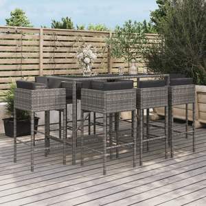 Ensemble de bar de jardin gris foncé - Product Image 1