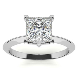 Anillo Solitario con Diamante Cultivado en Laboratorio, Corte Princesa, Borde Recto, Oro, Certificado IGI, Diseño Elegante para Joyería de Aniversario para Mujer - Product Image 1