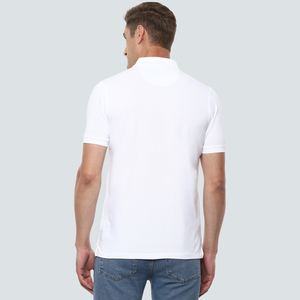 <b>White</b> Men’s Polo <b>Shirts</b> Short Sleeve Summer Durable Comfortable Lightweight Wear With Custom Logo - Product Image 4