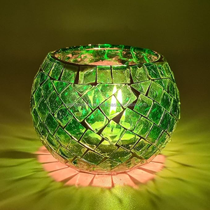 Porte-bougie chauffe-plat en mosaïque de vitrail pour décor de salon bougeoir en mosaïque fabriqué à la main pour la décoration de Festival - Product Image 5