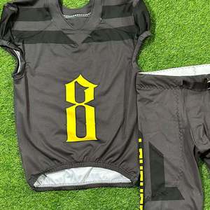 Conjunto de Uniforme de Fútbol Americano Personalizado para Hombre, Color Gris y Amarillo, Sublimado, Impreso, Transpirable, de Manga Corta, Talla Grande - Product Image 2