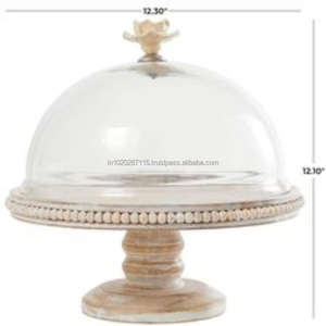 Support à gâteau en bois avec détails sculptés parfait pour les mariages, les réceptions, les anniversaires ou les événements de restauration haut de gamme - Product Image 1