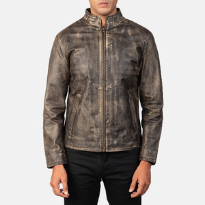 Premium Genuine Leather Breathable Turn-down Collar Autumn Slim Fit Men's Zipper <b>Coat</b> - Product Image 5
