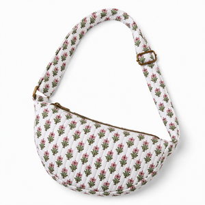 Minimal Style Quilted Crossbody Waist Bags Block Printed Waist Bags <b>Small</b> Print 100% Cotton Eco-friendly Custom Travel Pouch - Product Image 3