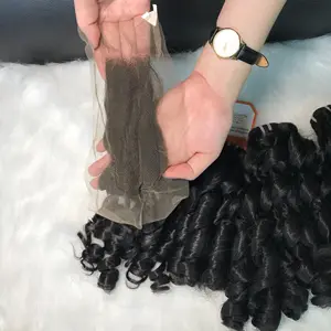 Vietnamese Human Hair Material Hair For Extensions 100% Raw Virgin Hair Bundle Wig Closure Frontal Ocean Wavy