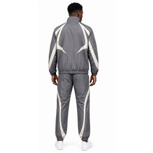 Newest Design 100% Cotton Printed Windbreaker Tracksuit Heavyweight Eco-Friendly Waterproof 2-Piece <b>Zipper</b> <b>Jacket</b> Trouser Set - Product Image 3
